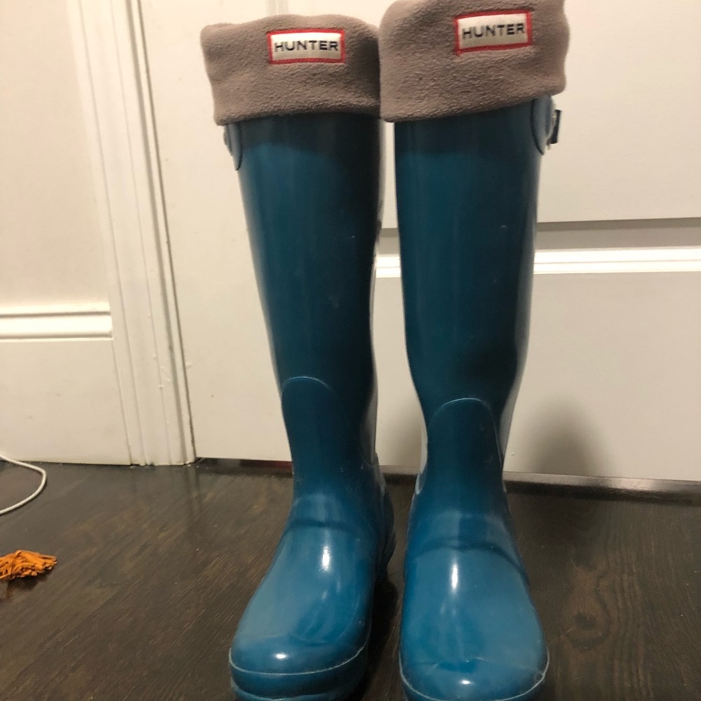 Hunter tall boots (ocean blue color)
